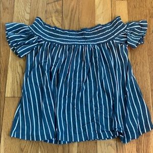 off the shoulder stripped top